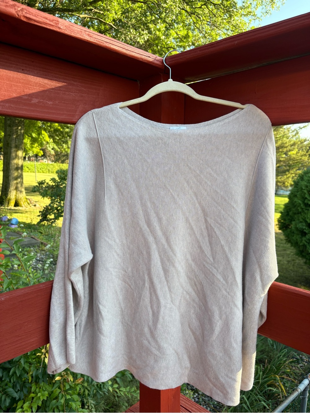 J. Jill Light Beige Crewneck Sweater